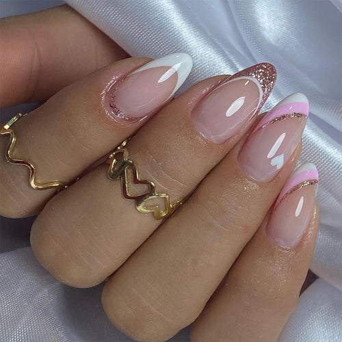  Wine Red Almond Fake Nails cashymart