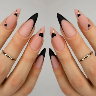  Wine Red Almond Fake Nails cashymart