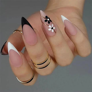  Wine Red Almond Fake Nails cashymart