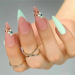  Wine Red Almond Fake Nails cashymart