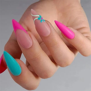  Wine Red Almond Fake Nails cashymart