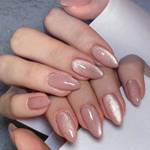  Wine Red Glam Almond Nails cashymart