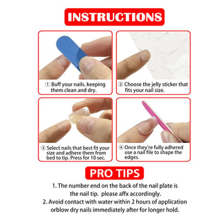  Women Girls 24Pcs Medium Drop Shape Fake Nails cashymart