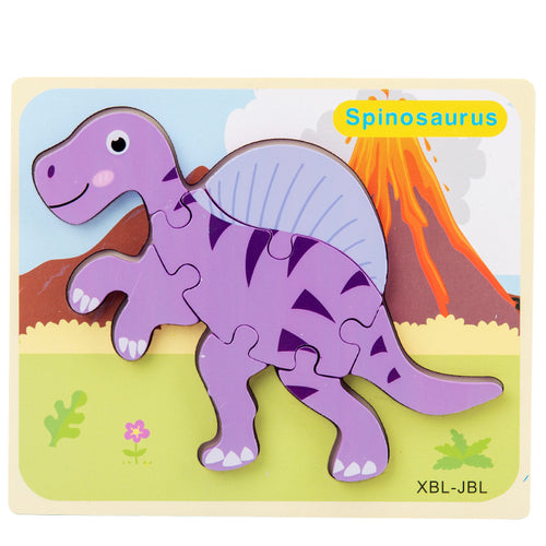  Wooden Dinosaur 3D Puzzle Jigsaw Set for Kids cashymart