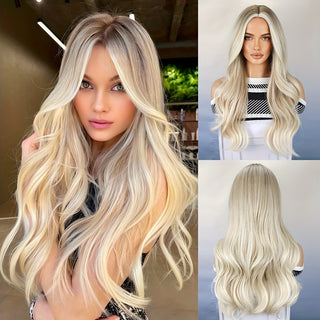  Woven Wigs: 26" Golden Curly Waves cashymart
