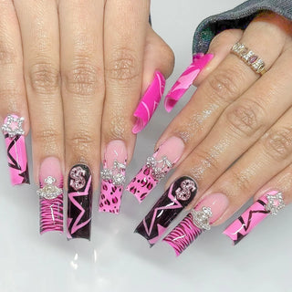  Y2K Black French Fake Nails cashymart