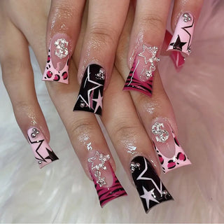  Y2K Black French Fake Nails cashymart