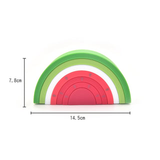  Rainbow Silicone Building Blocks for Early Education cashymart