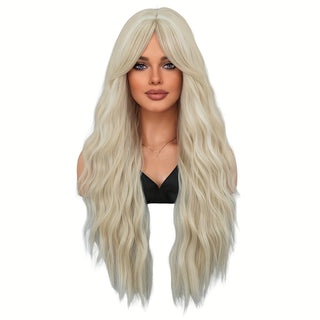  NAMM Platinum Blonde Wavy Wig cashymart