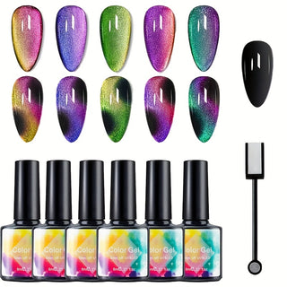  6-Color Cat Eye Gel Polish Kit cashymart