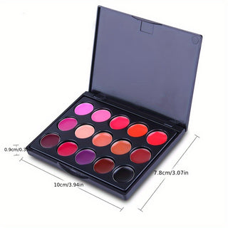  Lip Luxe 15-Color Waterproof Lipstick Palette cashymart