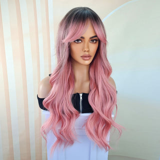  Cute Ombre Pink Curly Wig cashymart