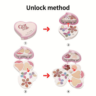  Heart-Shaped Makeup Palette Set cashymart