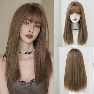  Chic Layered Wig with Bangs cashymart