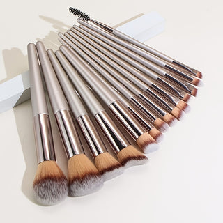  14-Piece Champagne Makeup Brush Collection cashymart