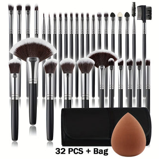  32-Piece Hypoallergenic Wooden Handle Brush Set cashymart