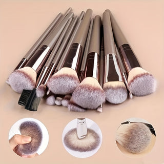  Champagne Luxe Makeup Brush Set cashymart