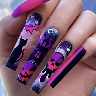  Spooktacular 24pcs Coffin Nails Set cashymart