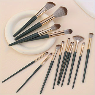  Glamorous Green 14pc Makeup Brush Collection cashymart