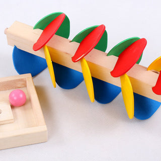  Educational Wooden Leaf Tower Ball Construction Set cashymart