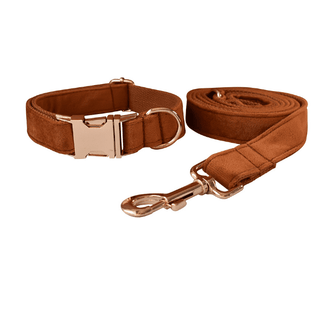  Velvet Dog Collar and Leash Set cashymart