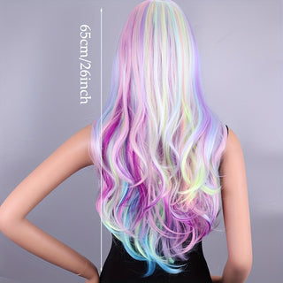  Long Multicolor Synthetic Wig for Festivals cashymart