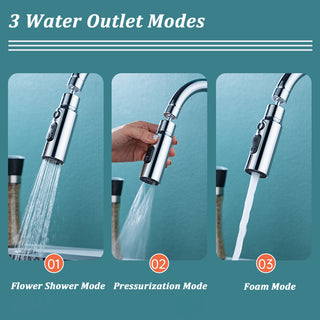  New 3-Mode Swivel Kitchen Faucet Bubbler cashymart