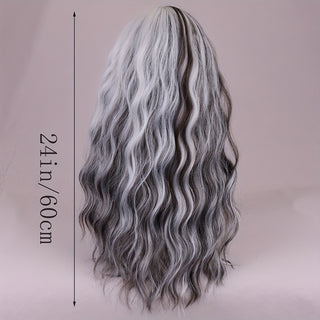  Anime Glam: Stunning Black to Grey Ombre Wavy Wig cashymart