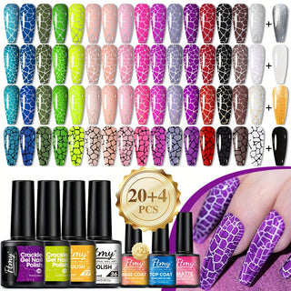  24-Piece Crackle Gel Nail Polish Set cashymart