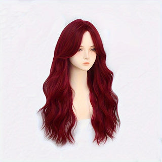  Burgundy Glam: Curly Heat-Resistant Wig cashymart