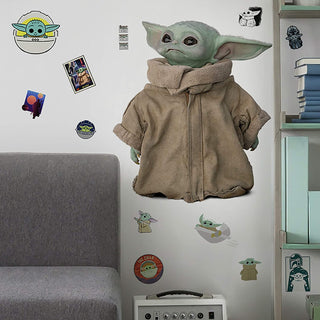 RMK4477SCS the Mandalorian the Child Peel and Stick Wall Decals, Green/Tan/White