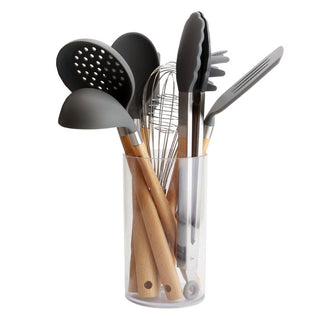  Silicone Kitchen Utensils Set with Wooden Handle cashymart