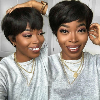  Short Black Pixie Cut Wig cashymart