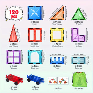  120pcs Magnetic Building Blocks Set cashymart