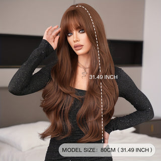  7JHH WIGS Long Loose Curly Teabrown Wig cashymart