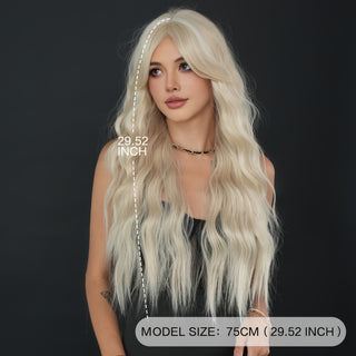  NAMM Platinum Blonde Wavy Wig cashymart