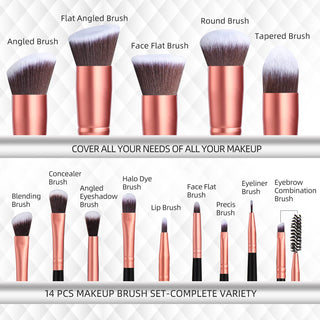  14-Piece Premium Makeup Brush Set cashymart