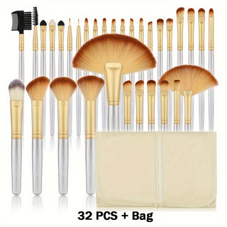  32-Piece Hypoallergenic Wooden Handle Brush Set cashymart