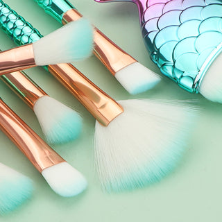  Mermaid Magic 11-Piece Colorful Makeup Brush Set cashymart