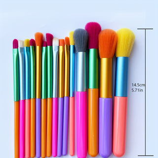  15-Piece Rainbow Makeup Brush Set cashymart