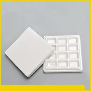  Porcelain 12-Segment Square Paint Palette Box cashymart