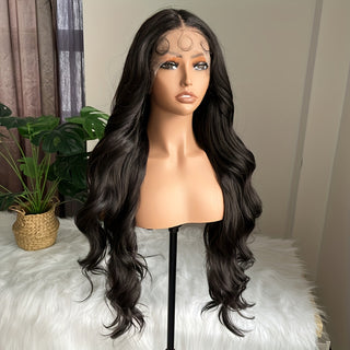  28-Inch Dark Brown Body Wave Lace Front Wig cashymart