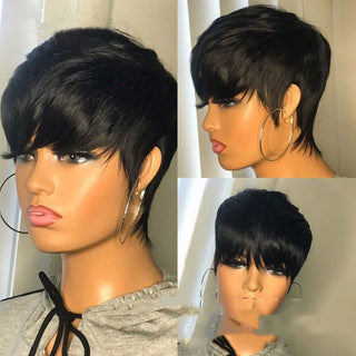  Short Black Pixie Cut Wig cashymart