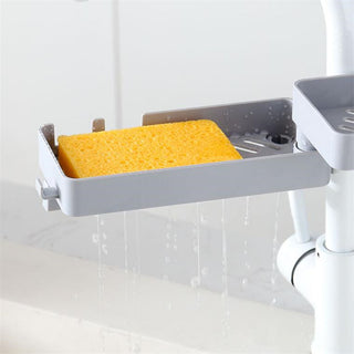  Kitchen Sink Faucet Sponge Holder with Drain Rack cashymart