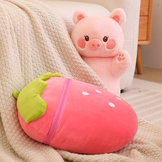  Strawberry and Carrot Plush Toy Pillows cashymart