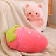 Strawberry and Carrot Plush Toy Pillows