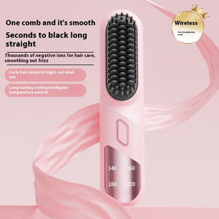  Cordless Wet & Dry Hair Straightener Brush cashymart