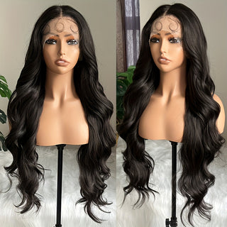  28-Inch Dark Brown Body Wave Lace Front Wig cashymart