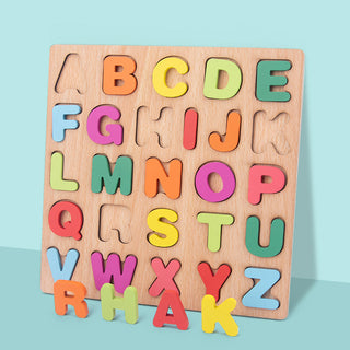  Numbers and Letters Wooden Puzzle Board for Cognitive Learning cashymart