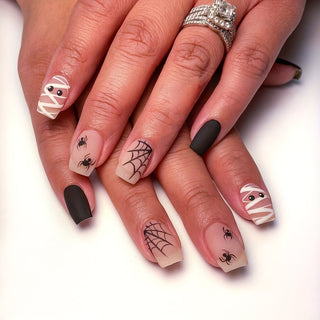  Spider Web Halloween Press On Nails cashymart